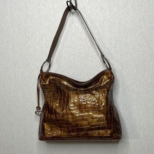 Brighton, cher, faux croc leather, hobo, shoulder bag.